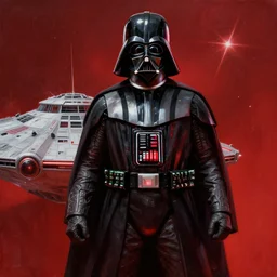 darth vader's starship, concept art by doug chiang, cinematic, realistic painting, high definition, concept art, path tracing, high quality, highly detailed, 8 k, red colors, hyperrealistic, concept art