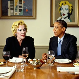 obama at dinner table in style andy warhol picasso