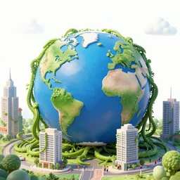 the earth is taken over by giant vines entangling every building and every person on the streets, by ivan aivazovsky & junji ito