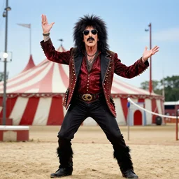 frank zappa as a circus ringleader at the circus
