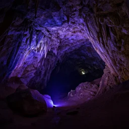 an ultraviolet photo of a cave