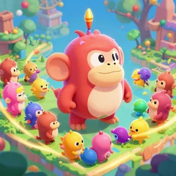 bloons tower defense monkey 3 d ray tracing render, intricate, 8 k