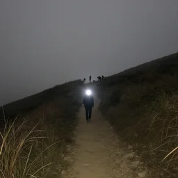 photo of an unknown entity in the distance at night, photo shot by tourists, last image recovered from bodies, hiking trail, flash on, reduced visibility, overcast, at night, high resolution, shot on nikon d 3 2 0 0