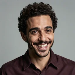 studio portrait photography of rami malek morphing into willem dafoe with creepy smile, highly detailed