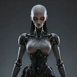 centered detailed portrait of a scary cyborg samurai, beast, realistic character concept, identical eyes, gazing eyes, elegant pose, fantasy, illustration, slender symmetrical face and body, artstation, cinematic lighting, hyperdetailed, cgsociety, 8 k, tom richmond, single face, octane render, golden ratio, vfx, postprocessing, alluring