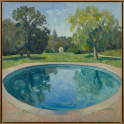 “ oil painting by pablo picasso titled “ reflecting pools ”