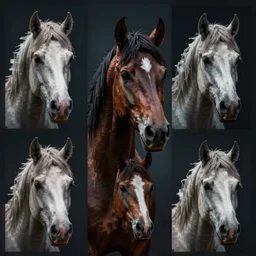 cinematic shot epic portraits, hyper realistic, mood lighting, fantasy, detailed horse, highly detailed, super realistic, perfect lighting pixel sorting, style sheet