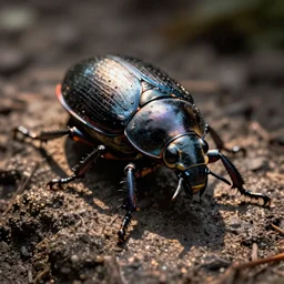 well - lit, depth of field photo of an invertebrate bug elephant with a smooth, shiny exoskeleton