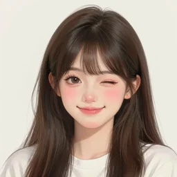 cute girl smiling blushing kawaii lovely art drawn in art style of WLOP full HD 4K highest quality realistic beautiful gorgeous natural WLOP artist painting