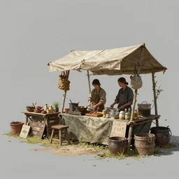 an concept art illustration, photorealistic street vendors, makeshift stalls, fantasy, ultra realistic, style by dylan cole, matte painting, trending in artstation, cgsociety, octane render, ultra sharp