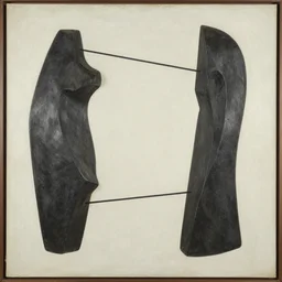 abstract primitivism minimalism art painting, lines, forms, shapes, in style of constantin brancusi
