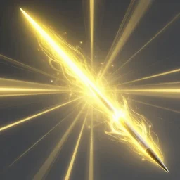 a purifying javelin radiating bright yellow energy, radiant power, digital art