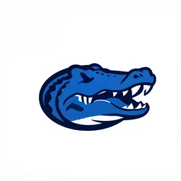 logo of a alligator, modern, angular, aggressive, stylized, classic, blue, black, pictoral mark. iconic logo symbol