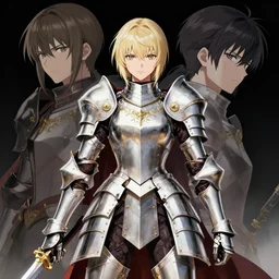 takashi murakami, ilya kuvshinov, anime female knight in. ornate armor by, last exile, murata range, fine detail, perfect, dramatic lighting, dynamic composition, art deco, cel shading, vivid, rich texture, alphonse mucha, ( ( ( colorful ) ) ), ( ( ( yoshinari yoh ) ) ),