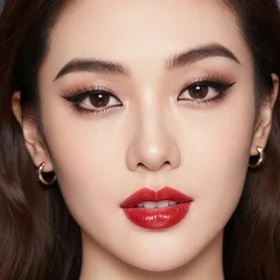 award - winning pin up close up portrait gloss eyeliner