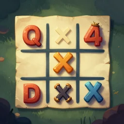 a beautiful concept art of the game tic - tac - toe!!!! by greg rutkowski, featured on artstation