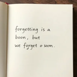 forgetting is a boon, but we forget too soon