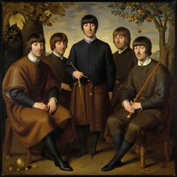 renaissance painting of the beatles as bards