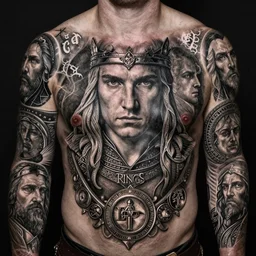 dave bautista, sorcerer, lord of the rings, tattoo, decorated ornaments by carl spitzweg, ismail inceoglu, vdragan bibin, hans thoma, greg rutkowski, alexandros pyromallis, perfect face, fine details, realistic shaded