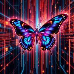energy butterfly cyberspace, matrix, tron lines, detailed realistic digital art sharp focus, smooth, colorful. trending on arstation