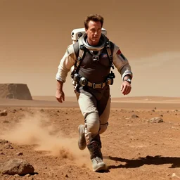 Arnold Schwarzenegger is running out of air on Mars