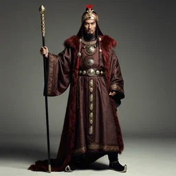 stunning editorial fashion photography of genghis khan, creative studio photography by patrick demarchelier