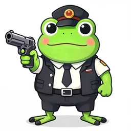 badass gangsta frog. a frog mafia boss holding gun. deviantart, artstation