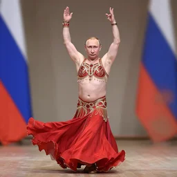 russian president putin as a belly dancer, portrait, detailed - n 9