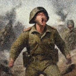 a soldier screaming during an battlefield, Matte painting , detailed painting, greg rutkowski