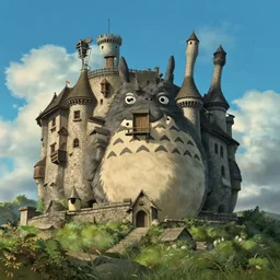 real life photo of the castle from Howl's Moving Castle, realistic, high detail, HDR, 4K