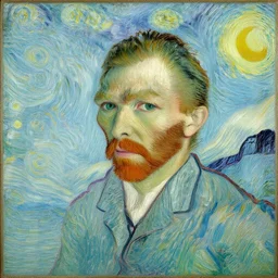 Selfportrait by Van Gogh painting by Hieronymus Bosch