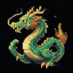 a voxel texture of a dragon