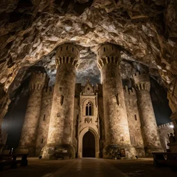 huge underground medieval castle