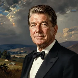 Ronald Reagan, albert bierstadt, painting