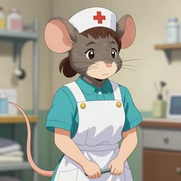 the selfless female anthropomorphic mouse midwife. her wardrobe is complicated in the style of slice of life anime in the style of anti - art trending on artstation deviantart pinterest photorealistic hd 8 k highlights and shadow detailed high resolution
