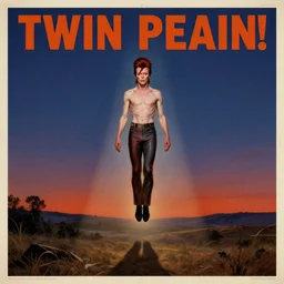 twin peaks poster art, david bowie floating through the twilight zone, old retro pulp, by michael whelan, rossetti bouguereau, artgerm, nostalgic, old fashioned