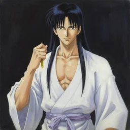 oil painting of anime god by yoshitaka amano