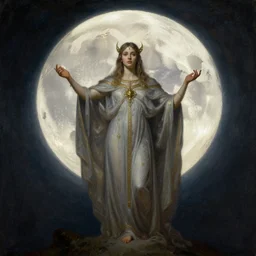 god of moon, fantasy, painting by j. c. leyendecker, artgerm, trending on artstation