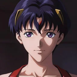 Photo-realistic face of Misato Katuragi A character from Evangelion.