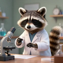 a raccoon mad scientist