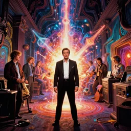 highly detailed optical illusion of a psychedelic stanley kubrick movie scene filled with magical energy by mad dog jones and alex grey