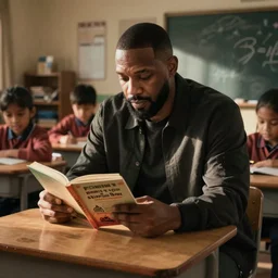 r kelly reading book to elementary class