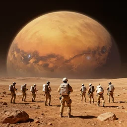 discovering of the ninth anomaly in the xanthe region of mars by a recon squad in the process of their colonization campaign, artstation, octane render,