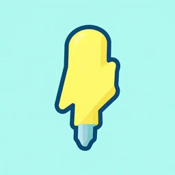 electric bolt, minimalist, cute, yellow and cyan color palette, vector art