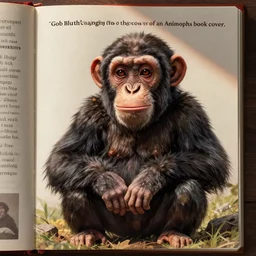 “Gob Bluth changing into a chimpanzee like the cover of an Animorphs book cover”