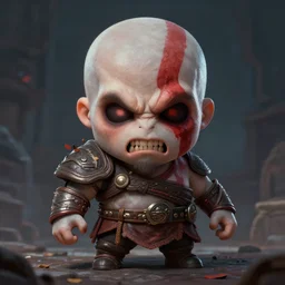 cute Kanye West in God of War cover art, ultra wide lens shot , tiny, small, rage, short, cute and adorable, scary, brutal, pretty, beautiful, DnD character art portrait, matte fantasy painting, DeviantArt Artstation, by Jason Felix by Steve Argyle by Tyler Jacobson by Peter Mohrbacher, cinematic lighting