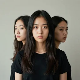a person with three heads