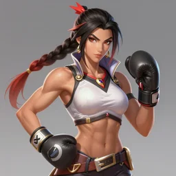 portrait of a beautiful muscular champion zarya from overwatch wearing boxing gloves and showing her abs, roided face, elegant, art by stanley artgerm lau wlop rossdraws james jean andrei riabovitchev marc _ simonetti and sakimichan tranding on artstation