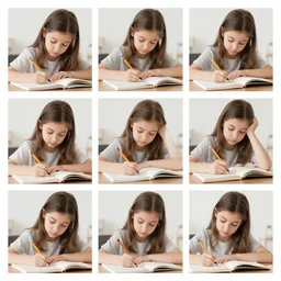 collage of pencil girl study