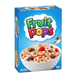 a box of Fruit Pops brand cereal